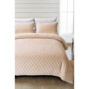 Evlen Home Collection Kapitone Kadife Yatak Örtüsü Seti Çift Kişilik Supersoft 3 Parça Yumuşak Elyaf Dolgulu Çeyizlik