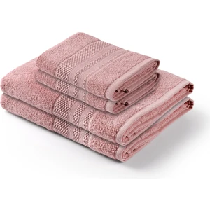 Doğal Pamuklu 4'lü Banyo Havlusu Soft Rare 90 x 150 + 50 x 90 Pembe