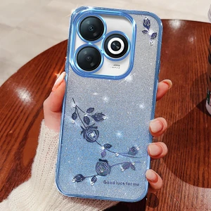 Infinix Smart 8 4g / Tecno Spark Go 2024 4g Rhinestone Dekor Gradyan Tpu Kapağı (Yurt Dışından)
