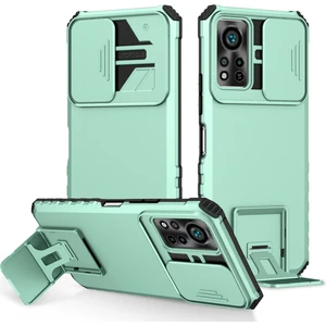 Infinix Hot 11S Nfc 4g Slayt Kamera Koruma Anti-Fall Cep Telefonu Kickstand Pc + Tpu Hibrid Kapak Telefon Kılıfı (Yurt Dışından)