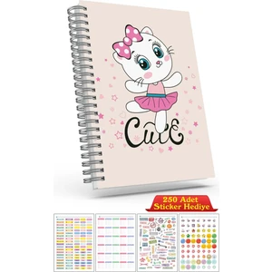 Cabuk Baskı A5 Boyutunda Ajanda Süresiz Haftalık Planlayıcı Defter (250 Adet Sticker Hediyeli)