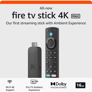 2024 Amazon Fire Tv Stick 4K Max Wi-Fi 6e, Free & Live Tv