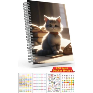 Cabuk Baskı A5 Boyutunda Ajanda Süresiz Haftalık Planlayıcı Defter (250 Adet Sticker Hediyeli)