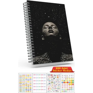 Cabuk Baskı A5 Boyutunda Ajanda Süresiz Haftalık Planlayıcı Defter (250 Adet Sticker Hediyeli)
