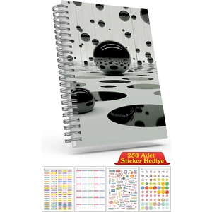 Cabuk Baskı A5 Boyutunda Ajanda Süresiz Haftalık Planlayıcı Defter (250 Adet Sticker Hediyeli)