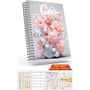 Cabuk Baskı A5 Boyutunda Ajanda Süresiz Haftalık Planlayıcı Defter (250 Adet Sticker Hediyeli)