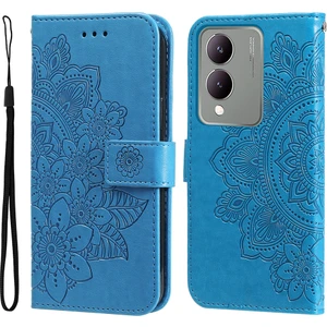 Vivo Y17S 4g Kasa Çiçek Baskılı Pu Deri Cüzdan Kapağı (Yurt Dışından)