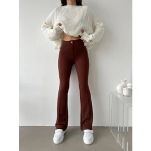 MST Clothing Kadın Yüksek Bel Esnek Kumaş Palazzo Pantolon