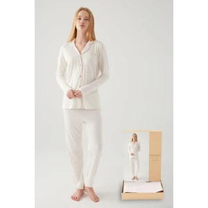 Pierre Cardin Kadın Pijama Takım, Düğmeli Pijama Takım, Kutulu Gönderim,