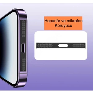 Empo Cases iPhone 12,13,14,15 Pro ve Pro Max Tüm Modellerine Uyumlu Metal Hoparlör Toz ve Kir Önleyici Sticker