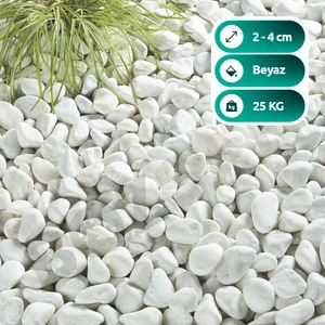 Beyaz Dolomit Taş 25 kg 2-4cm Dolomit Taşı Bahçe Süs Akvaryum Taşı Dere Çakıl Taşı