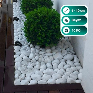 Beyaz Dolomit Taş 10 kg 6-10CM Dolomit Taşı Bahçe Süs Akvaryum Taşı Taşı Dere Çakıl Taşı