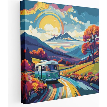 Painted Anarchy Karavan Kanvas Tablo - Retro Kırsal Sürüş - Fiyatı