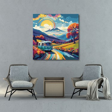 Painted Anarchy Karavan Kanvas Tablo - Retro Kırsal Sürüş - Fiyatı