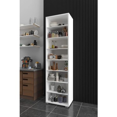 店舗用品 kely Kzy Mobilya Kzy Açık 8 Raflı 180 cm Mutfak Erzak Kiler Kuru Fiyatı