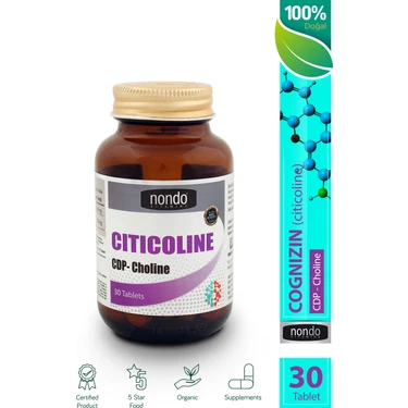 Nondo Citicoline 30 Tablet Sitikolin 30 Tablet Cognizin,