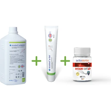 Actolind Actolınd® 1l Yara Iyileştirme Solüsyonu+50 ml Yara Iyileştirme Jeli+Actomins® Woun-Vit