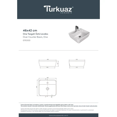 Turkuaz Seramik Cerastyle One 46 x 42 cm Tezgah Üstü Çanak Fiyatı
