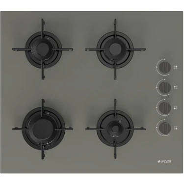 Arçelik Ocd T 601-1 Eg Ankastre Gazlı Ocak 4 Gözlü Gri Cam Yüzey ile Güçlü