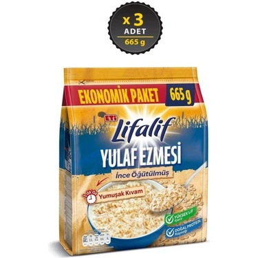 Eti Lifalif İnce Öğütülmüş Yulaf Ezmesi 665 gr x 3