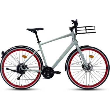 Carraro 28J Carraro Commuter Şehir Bisikleti - Gri Kırmızı - 52