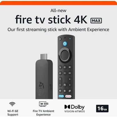 Amazon Fire TV Stick 4K Max 2024 Android 13 İşletim Sistemi 16 GB Depolama Wi-Fi 6e Bağlantı