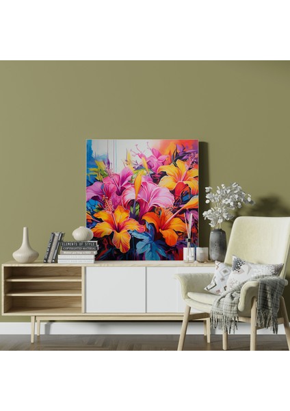 Tropikal Çiçekler Kanvas Tablo - Tropikal, Kanvas Tablo, Tropikal Çiçekler, Tropikal, 30X30