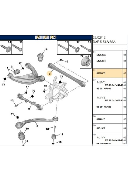 Arka Torsiyon Denge Kolu C5 407 (2641220001-5175CF)