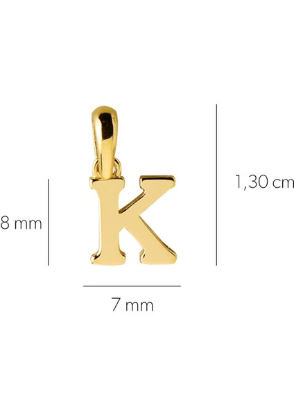 14 Ayar Altın K Harfi Kolye Ucu 0,42 gr fiyatları