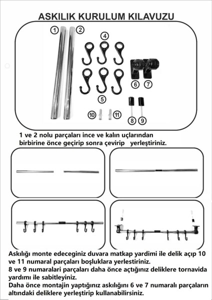 Askılı ve Sepetli Retro Mutfak Seti