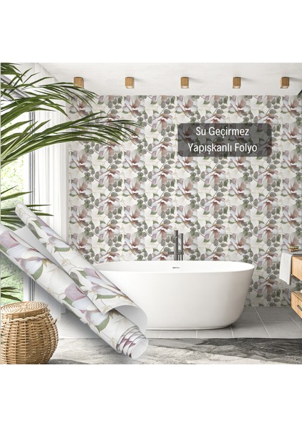 Soft Renkli Çiçek Desenli Yapışkanlı Folyo, Mutfak, Tezgah, Masa, Dolap Kaplama Folyosu, Isıya Dayanıklı, Su Geçirmez, Yapışkan Folyolar, Sticker, Büyük Ebatlı, Dekoros fırsatları