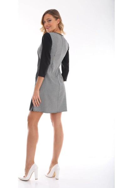 V Yaka Truvakar Kollu Kazayağı Mini Elbise Ets1594 fırsatları