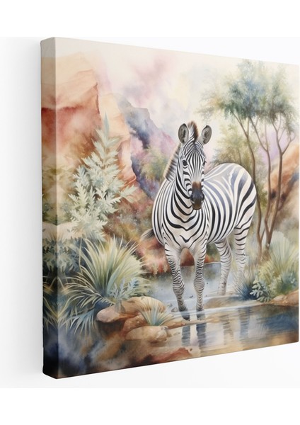 Zebra Duvar Sanatı - Rüya Gibi Zebra - Zebra, Rüya Gibi Manzara, Ev Dekorasyonu, Duvar Sanatı, 30X30