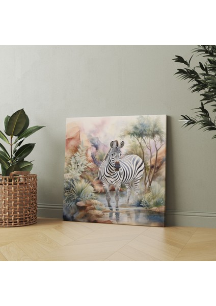 Zebra Duvar Sanatı - Rüya Gibi Zebra - Zebra, Rüya Gibi Manzara, Ev Dekorasyonu, Duvar Sanatı, 30X30 modelleri
