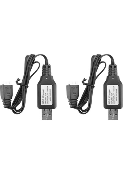 2x USB Şarj Kablosu 7.4V 2s Li-Ion Pil Şarj Cihazı Için 18301 18302 18311 18312 1/18 Rc Araba Parçaları (Yurt Dışından)