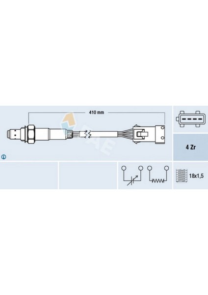 Oksijen Sensoru C2 C3 Ii C3 Iii C3 Pluriel Nemo Fiorino Bipper P206 P206 T3E Plus P207 P1007 Partner Ii Berlingo Ii 03 TU3A-TU3AES 1.4 8V Manifolda Gelen 42058