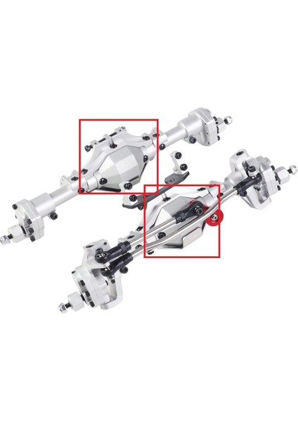 Metal Ön/arka Portal Aks Kapağı Dişli Kabuk Koruyucu ile 1/10 Rc Paletli Eksenel SCX10 I Iı 90046 Yükseltme Parçaları, 2 (Yurt Dışından)