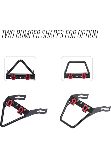 3x Metal Rc Kaya Paletli Araba Ön Tampon 1/10 Rc Paletli Eksenel SCX10 Trx4 D90 CC01 Yükseltme Parçaları, B (Yurt Dışından)
