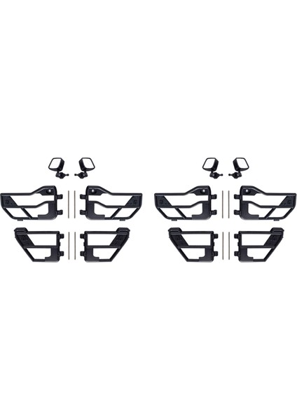 2x Plastik Tüp Kapılar ve Dikiz Aynası 1:10 Rc Paletli Araba Eksenel SCX10 90046 Wrangler Sert Gövde Kabuk (Yurt Dışından)