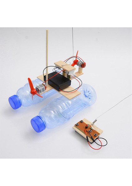 3x Montajlı Rüzgar Türbini Modeli Tekne Ahşap Uzaktan Kumanda Tekne Dıy Bilim Eğitici Oyuncaklar Hediye Modeli (Yurt Dışından)