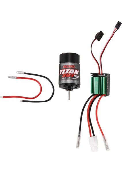 Rcxaz 320A Fırçalı Esc + 550 Fırçalı Motor 12T 21T 29T 35T 55T 1/10 Rc Paletli Eksenel SCX10 AXI03007 90046 Traxxas Trx4 D90,3 (Yurt Dışından)