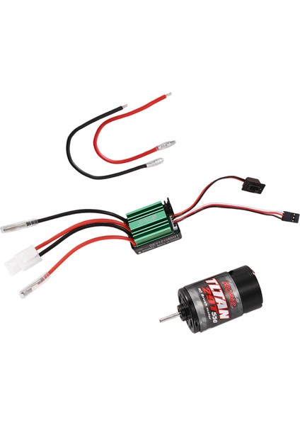 Rcxaz 320A Fırçalı Esc + 550 Fırçalı Motor 12T 21T 29T 35T 55T 1/10 Rc Paletli Eksenel SCX10 AXI03007 90046 Traxxas Trx4 D90,3 (Yurt Dışından)