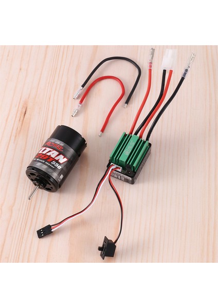 Rcxaz 320A Fırçalı Esc + 550 Fırçalı Motor 12T 21T 29T 35T 55T 1/10 Rc Paletli Eksenel SCX10 AXI03007 90046 Traxxas Trx4 D90,3 (Yurt Dışından)