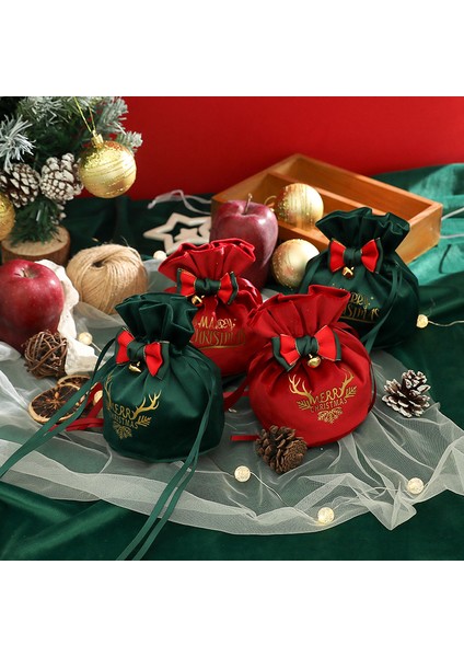 Noel Hediyesi Çantası Noel Elma Kadife Çanta (Yurt Dışından)