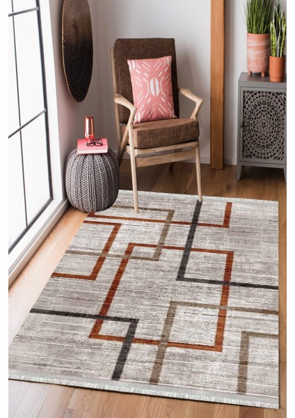 Homier Collection Homier Westa Kalitesi Yıkanabilir Kaymaz Taban Kilim ve Yolluk H-MD-0047D