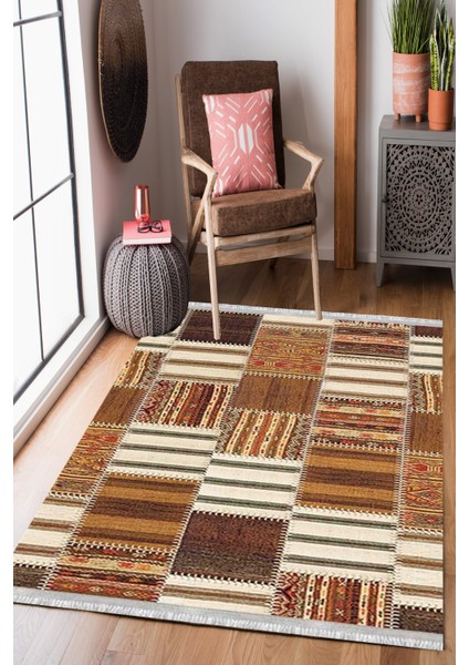 Homier Collection Homier Westa Kalitesi Yıkanabilir Kaymaz Taban Kilim ve Yolluk H-PW-8074A