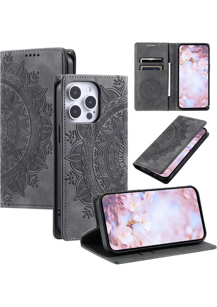 iPhone 14 Pro Max Cüzdan Kılıfı Kart Yuvası Standı Güçlü Manyetik Deri Çevirme Katlama Koruyucu Telefon Kılıfı (Yurt Dışından)