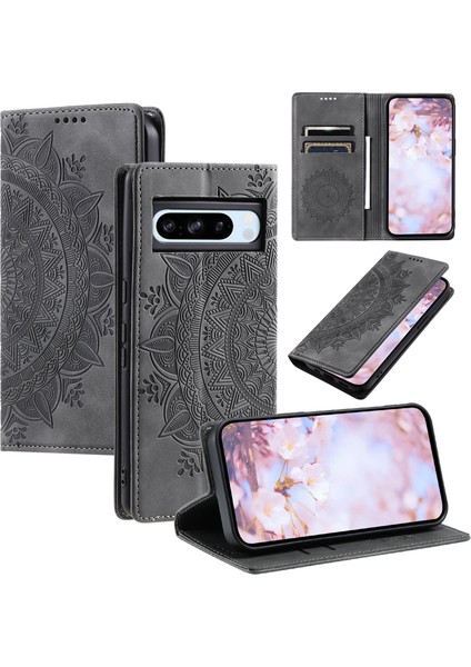 Google Pixel 8 Pro Cüzdan Kılıfı Kart Yuvası Standı Güçlü Manyetik Deri Çevirme Katlama Koruyucu Telefon Kılıfı (Yurt Dışından)