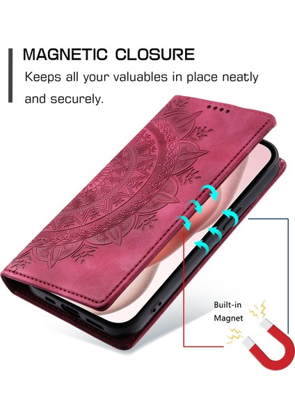 iPhone 13 Pro Max Cüzdan Kılıfı Kart Yuvası Standı Güçlü Manyetik Deri Çevirme Katlama Koruyucu Telefon Kılıfı (Yurt Dışından)