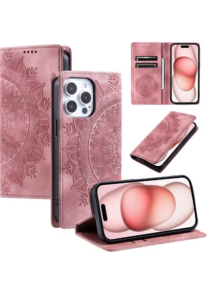 iPhone 13 Pro Max Cüzdan Kılıfı Kart Yuvası Standı Güçlü Manyetik Deri Çevirme Katlama Koruyucu Telefon Kılıfı (Yurt Dışından)